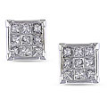 10k White Gold 1ct TDW Diamond Cluster Stud Earrings (J-K, I3)