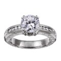 Tacori Platinum CZ and 1/4ct TDW Diamond Engraved Engagement Ring (G, VS)