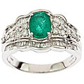 Dyach 14k White Gold Emerald and 2/5ct TDW Diamond Ring (I-J, I1-I2)