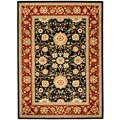 Lyndhurst Collection Majestic Black/ Red Rug (4' x 6')