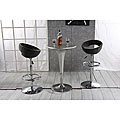 Planet Black Adjustable Chrome Stool