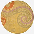 Hand-tufted Tirana Abstract Wool Rug (6' Round)