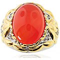 Michael Valitutti Two-tone Mandarin Chalcedony and White Sapphire Ring