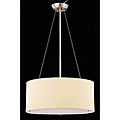 Chrome and Beige 3 Light Crystal Chandelier
