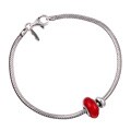 Signature Moments Sterling Silver Red Murano Glass Starter Set (7.25-inch/ 7.75-inch)