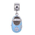 Signature Moments Sterling Silver Cubic Zirconia Blue Baby Boy Shoe Charm