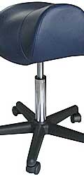 Pneumatic Rolling Saddle Black Massage Stool