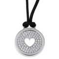 Rhodium-plated Brass Cubic Zirconia 'Circle of Love' Necklace