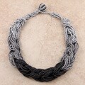 Glass and Wood Bead 'Sea Breeze' Necklace (India)