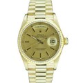 Pre-owned Rolex President Men's Day/ Date 18k Gold Watch