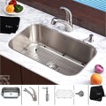 Kraus Stainless Steel Undermount Kitchen Sink/ Faucet/ Soap Dispenser