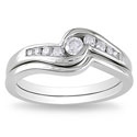 14k White Gold 1/4ct TDW Diamond Bridal Ring Set (H-I, I2-I3)