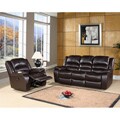 Brownstone Italian Leather Reclining Sofa and Armchair Set