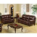 Madison Premium Italian Leather Pushback Reclining Sofa and Loveseat