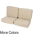 Kokomo Teak Outdoor Loveseat Back/ Seat Cushion Set made with Sunbrella Fabric