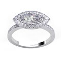 Danhov 14k Gold Cubic Zirconia and 2/5ct TDW Diamond Engagement Ring (G, VS2)