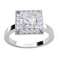 Danhov 14k Gold Cubic Zirconia and 1/3ct TDW Diamond Engagement Ring (G, VS2)