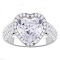 Danhov 18k Gold Cubic Zirconia and 7/8ct TDW Diamond Engagement Ring (G, VS2)