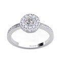 Danhov Platinum Cubic Zirconia and 5/8ct TDW Diamond Engagement Ring (G, VS2)