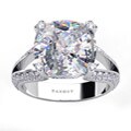 Danhov 14k Gold Cubic Zirconia and 1/2ct TDW Diamond Engagement Ring (G, VS2)