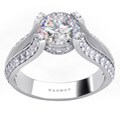 Danhov 18k Gold Cubic Zirconia and 3/8ct TDW Diamond Engagement Ring (G, VS2)