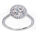 Danhov 18k Gold Cubic Zirconia and 2/5ct TDW Diamond Engagement Ring (G, VS2)