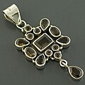 Handmade Smoking Assistive Guidepost Sterling Silver Smoky Topaz Slide Pendant (India)