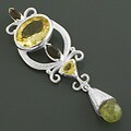 Sterling Silver Smoky Quartz, Citrine and Peridot Pendant (India)