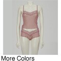 Illusions Stretch Mesh Cami & Boy-short Set with Embroidered Trim