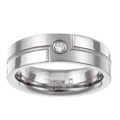 Titanium Men's Diamond Accent Bypass Design Band