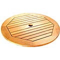 Royal Tahiti Yellow Balau Outdoor 28-inch Round Lazy Susan with Umbrella Hole
