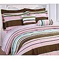 Microfiber Stripe Reversible 3-piece Comforter Set