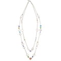Silvertone 'Chromato' Acrylic Bead 36-inch Double-row Necklace