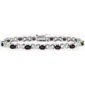 Sterling Silver Garnet 'X and O' Bracelet