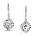 Miadora Silver Created Sapphire and 1/4ct TDW Diamond Earrings (H-I, I3)