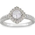 Miadora Silver Created Sapphire and 1/5ct TDW Diamond Ring (H-I, I3)