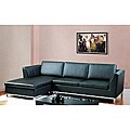 Monaco Modern Black Bonded Leather Sectional Sofa