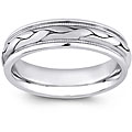14k White Gold Men's Hand-braided Comfort Fit Wedding Band (7 mm)