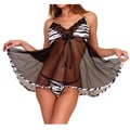 Illusions Women's Animal Print Baby Doll Set