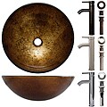 Geyser Golden Marble Glass Vessel Bathroom Sink and Faucet