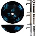 Geyser Storm Design Glass Vessel Bathroom Sink and Faucet Combo