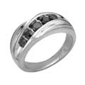 Sterling Silver Men's 1ct TDW Black Diamond Ring