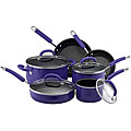 Rachael Ray Porcelain Nonstick Enamel 10-piece Blue Cookware Set
