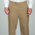 Sansabelt Men's Camel Flat Front Wool Trousers