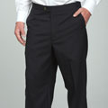 Sansabelt Men's 4 Seasons Navy Flat-front Dress Pants