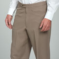 Sansabelt Men's Taupe Gabardine Twill Trousers