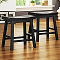 Salvador Saddle Back 18-inch Stool in Black Sand-Through (Set of 2)