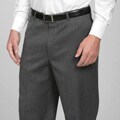 Austin Reed Men's Grey Flat-front Gabardine Trousers