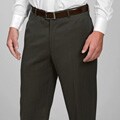 Austin Reed Men's Olive Flat-front Gabardine Trousers