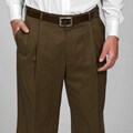 Austin Reed Men's Brown Pleated Gabardine Trousers